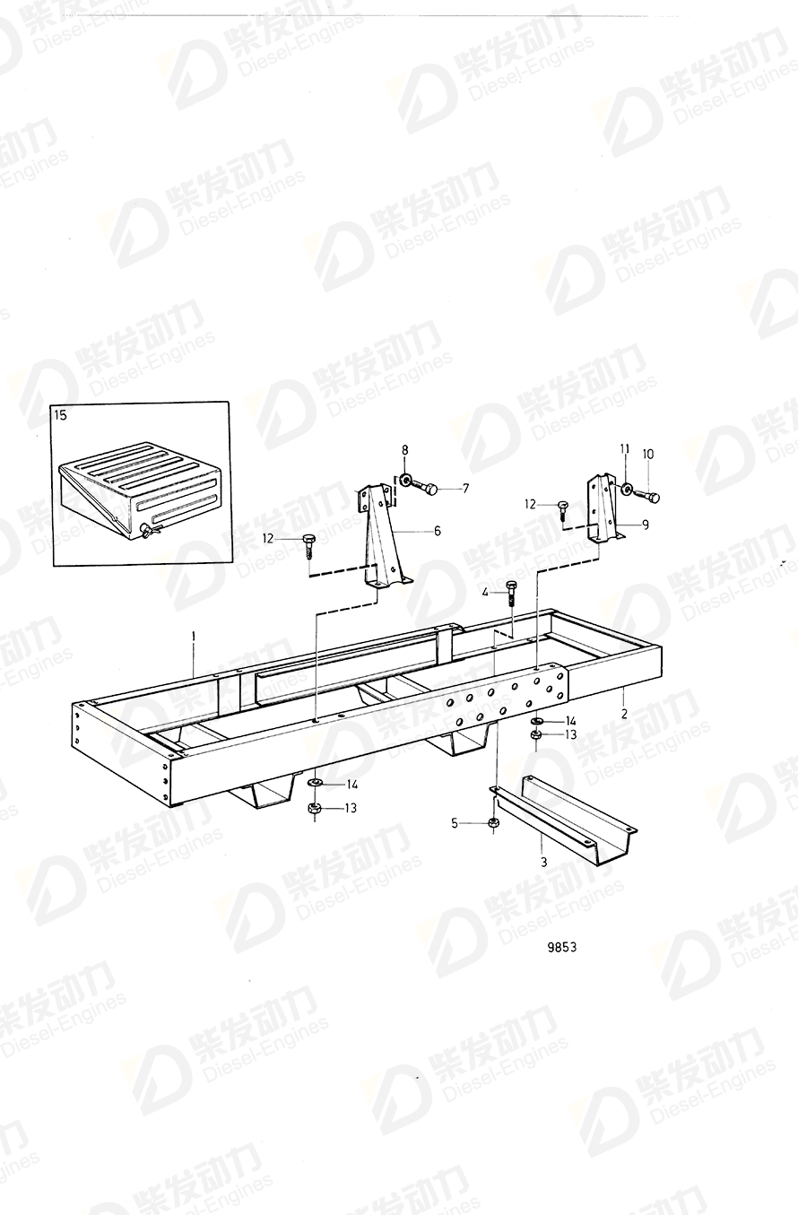 volvo penta Frame 863097 Drawing